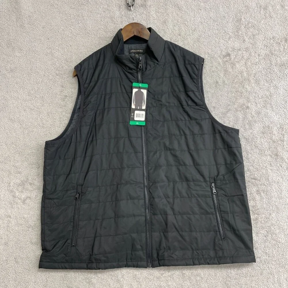 Banana Republic Men's XL Black Quilted Puffer Vest M0424